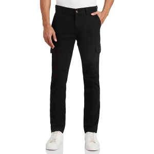 Men Black Mid Rise Cargo Trousers